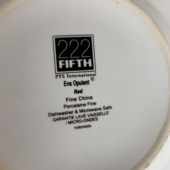 222 FIFTH Set of 2 Eva Opulent Blue & Red Porcelaine Fine China Cup & Saucer Set - Picture 9 of 9